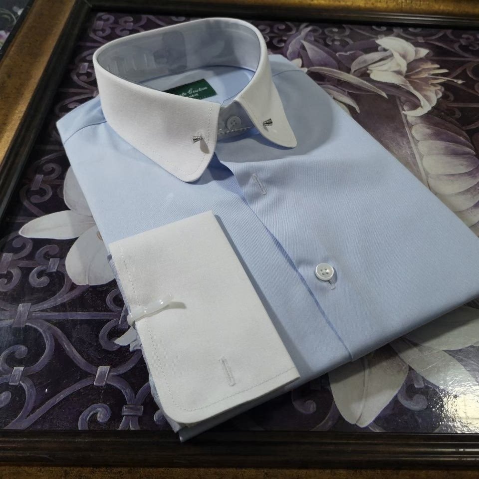 yarn dyed formal shirt with eaton collar french cuffs yarn dyed formal shirt with eaton collar french cuffs
